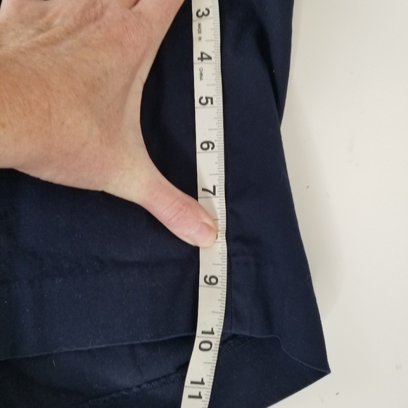 Talbots Navy Blue Cotton Chino Shorts 10 Inch Inseam Size 12 - Picture 5 of 9